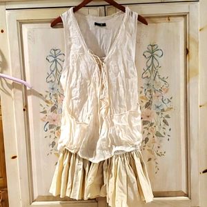 Dress 2 piece drop waist pleats S/M/L Free People